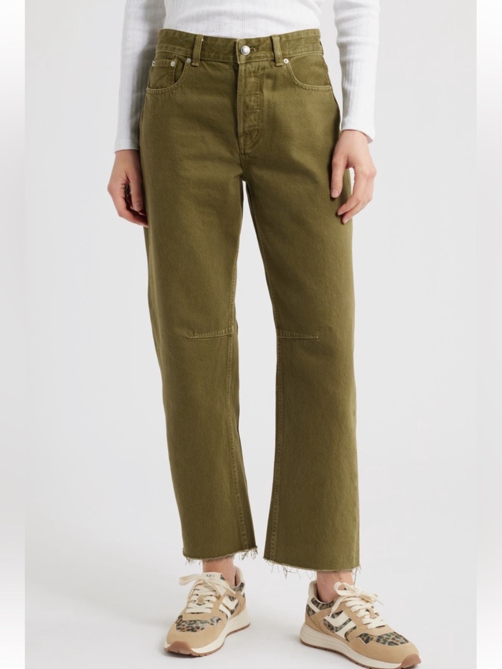 MADEWELL The Darted Barrel Leg Jean, Kale, Women’s 27